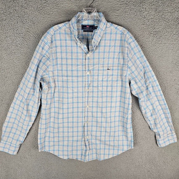 Vineyard Vines Men’s Medium Plaid Pattern Slim Fit Tucker Shirt - Picture 1 of 10